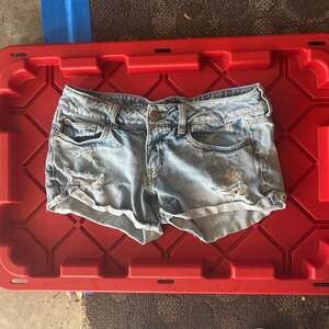 American Eagle Hi-Rise Festival Light Wash Distressed Denim Shorts Size 4